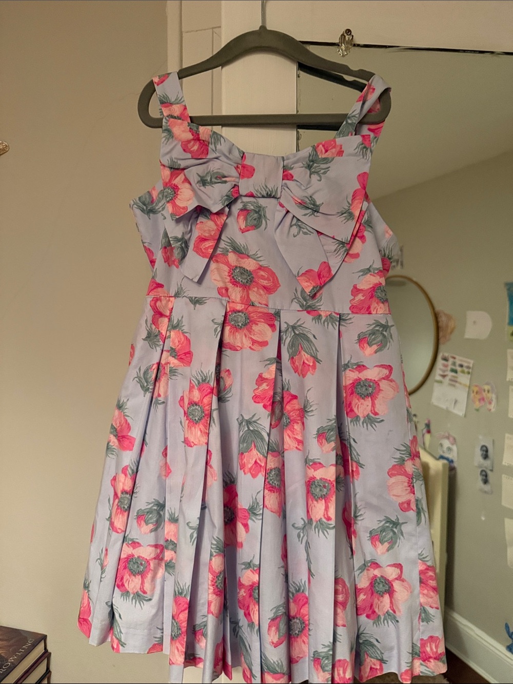 Janie and Jack Lavender Floral Bow-Front Dress